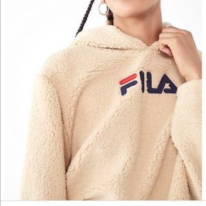 Fila + uo teddy hoodie sweatshirt